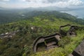 Fortification on Lohagad Fort near Lonavala,Maharashtra,India Royalty Free Stock Photo