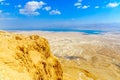 Fortification of Masada and landscape of the Dead Sea Royalty Free Stock Photo