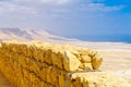 Fortification of Masada and landscape of the Dead Sea Royalty Free Stock Photo