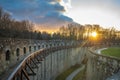 Fortification of The Trencin Castle at sunset, Slovakia Royalty Free Stock Photo