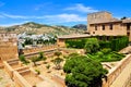 Fortifications of the Alhambra with city views, Granada, Spain Royalty Free Stock Photo
