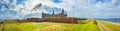 Fortifications with cannons and walls of fortress in Kronborg castle Castle of Hamlet. Helsingor, Denmark Royalty Free Stock Photo