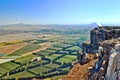 Fortifications on the Golan Heights and a view from above of Mount Bental. Royalty Free Stock Photo