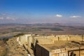 Fortifications on the Golan Heights and a view from above of Mount Bental. Royalty Free Stock Photo