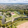 Fortifications of Kuressaare episcopal castle star fort, bastion fortress built by Teutonic Order, Saaremaa island, western Royalty Free Stock Photo