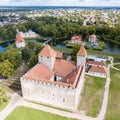 Fortifications of Kuressaare episcopal castle star fort, bastion fortress built by Teutonic Order, Saaremaa island, western Royalty Free Stock Photo