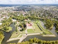 Fortifications of Kuressaare episcopal castle star fort, bastion fortress built by Teutonic Order, Saaremaa island, western Royalty Free Stock Photo