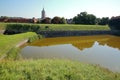 The fortifications and moats of the city of Naarden, Netherlands Royalty Free Stock Photo