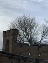 Fortifications or walls with embrasures of Hohenzollern Castle in Bisingen Germany. Royalty Free Stock Photo