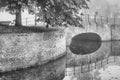 Fortified bridge reflection in water Royalty Free Stock Photo