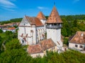 The fortified church of Bazna in Romania Royalty Free Stock Photo