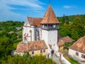The fortified church of Bazna in Romania Royalty Free Stock Photo