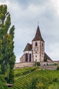 Fortified Church in Hunawihr, Alsace, France Royalty Free Stock Photo