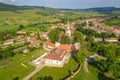 The fortified Church and  parish house in Crit, Brasov, Romania. Also known as Deutsch Kreuz village Royalty Free Stock Photo