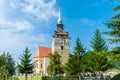 Fortified church in Saschiz, Transylvania, Romania Royalty Free Stock Photo