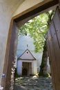 The fortified droop and the main entrance from Cincsor fortified church Royalty Free Stock Photo