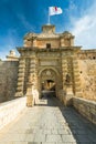 Fortified gate to Mdina,Silent City in Malta Royalty Free Stock Photo