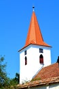 Fortified medieval evangelic saxon church in the village Bruiu - Braller, Transylvania, Romania Royalty Free Stock Photo