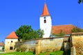 Fortified medieval saxon church in Bruiu - Braller, Transilvania, Romania Royalty Free Stock Photo