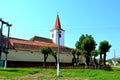 Fortified medieval saxon church in Bruiu - Braller, Transylvania, Romania. Royalty Free Stock Photo