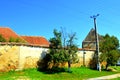 Fortified medieval saxon church in Bruiu - Braller, Transylvania, Romania. Royalty Free Stock Photo