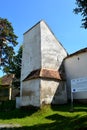 Fortified medieval saxon church in the village Bunesti, Transylvania.