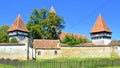 Fortified medieval saxon church in the village Cincsor, Kleinschenk, Transylvania, Romania