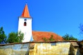 Fortified medieval saxon evangelic church in the village Bruiu-Braller, Transylvania, Romania Royalty Free Stock Photo