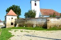 Fortified medieval saxon evangelic church in the village Bruiu-Braller, Transylvania, Romania Royalty Free Stock Photo