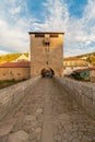 Fortified Tower and Bridge in the town of Ucanha, in Tarouca, Viseu Royalty Free Stock Photo