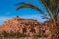 The fortified town of Ait ben Haddou near Ouarzazate on the edge of the sahara desert in Morocco. Atlas mountains. Used Royalty Free Stock Photo