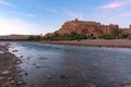 The fortified town of Ait ben Haddou near Ouarzazate on the edge of the sahara desert in Morocco. With river on Royalty Free Stock Photo