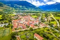 Fortified village of Glorenza or Glurns in Val Venosta aerial view