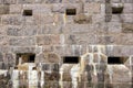 Fortified wall with embrasure in the wall Royalty Free Stock Photo