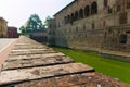 Fortified wall in Rocca Sanvitale Fontanellato Castle, Italy Royalty Free Stock Photo