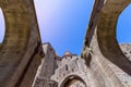 Fortified walls and ceilings of a medieval castle of Carcassonne Royalty Free Stock Photo