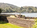 Fortified walls of the historic Corral Fort protecting the approach to the former Spanish colonial city of Valdivia in southern