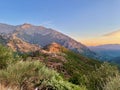 Fortin de Pasciolo at sunrise. Fort in the mountains at Vivario with stunning views. Corsica, France.