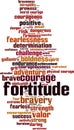 Fortitude word cloud Royalty Free Stock Photo