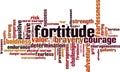 Fortitude word cloud Royalty Free Stock Photo