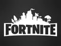 Fortnite white vector logo on black textured background. Royalty Free Stock Photo