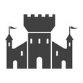 Fortress black icon, tower for strong fortification