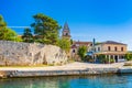 Fortress and cathedral tower in old town of Osor between islands Cres and Losinj, Croatia Royalty Free Stock Photo