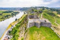 Fortress of Charlemont, Givet town, near Belgian border, Meuse river bends. Citadel. Ardennes, France. Royalty Free Stock Photo