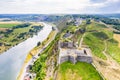 Fortress of Charlemont, Givet town, near Belgian border, Meuse river bends. Citadel. Ardennes, France. Royalty Free Stock Photo
