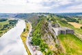 Fortress of Charlemont, Givet town, near Belgian border, Meuse river bends. Citadel. Ardennes, France. Royalty Free Stock Photo