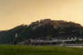 Fortress Ehrenbreitstein in Koblenz, Germany during sunrise Royalty Free Stock Photo