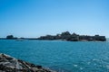 The fortress Elizabeth Castle at St Helier harbour, Jersey, Channel Islands, British Isles Royalty Free Stock Photo