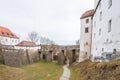 Fortress Feste Oberhaus in the three rivers city Passau with medieval castle courtyard view architecture walls towers buildings an