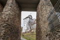 Fortress Feste Oberhaus in the three rivers city Passau with medieval castle courtyard view architecture walls towers buildings an